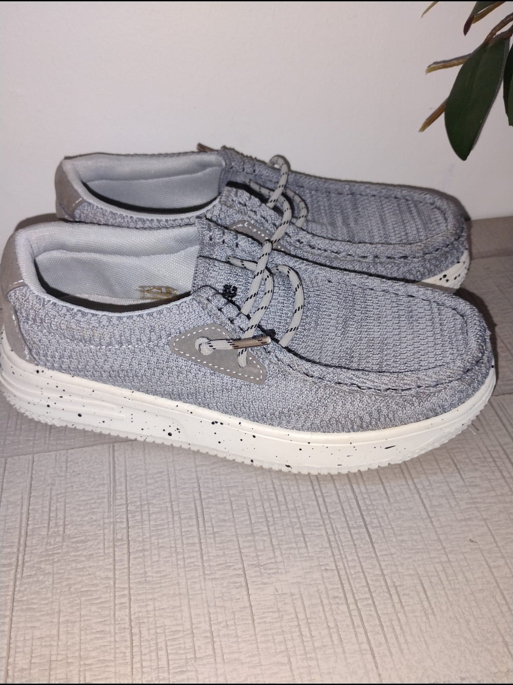 Boys Knit Boat Shoes - Gray